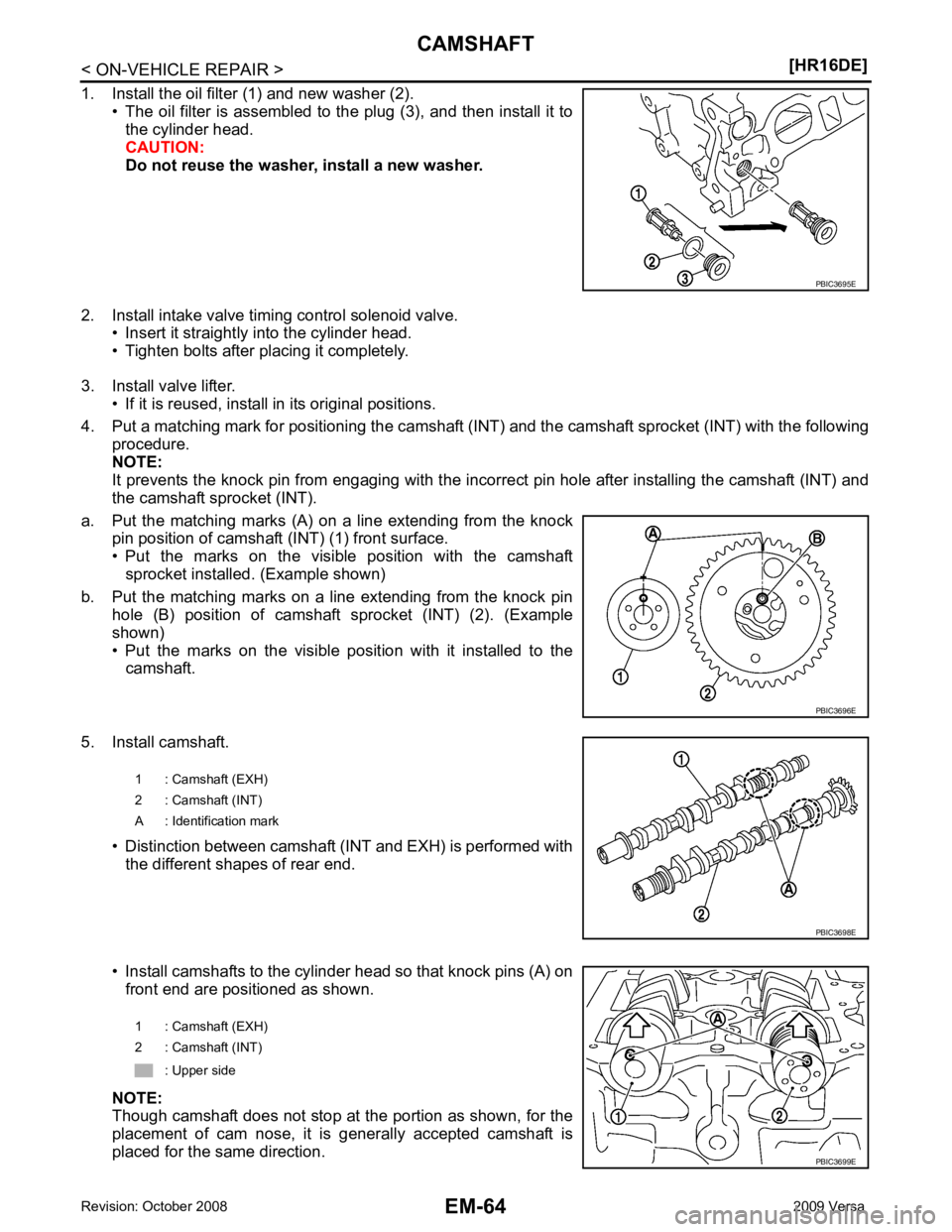 NISSAN LATIO 2009  Service Repair Manual PBIC3696E 