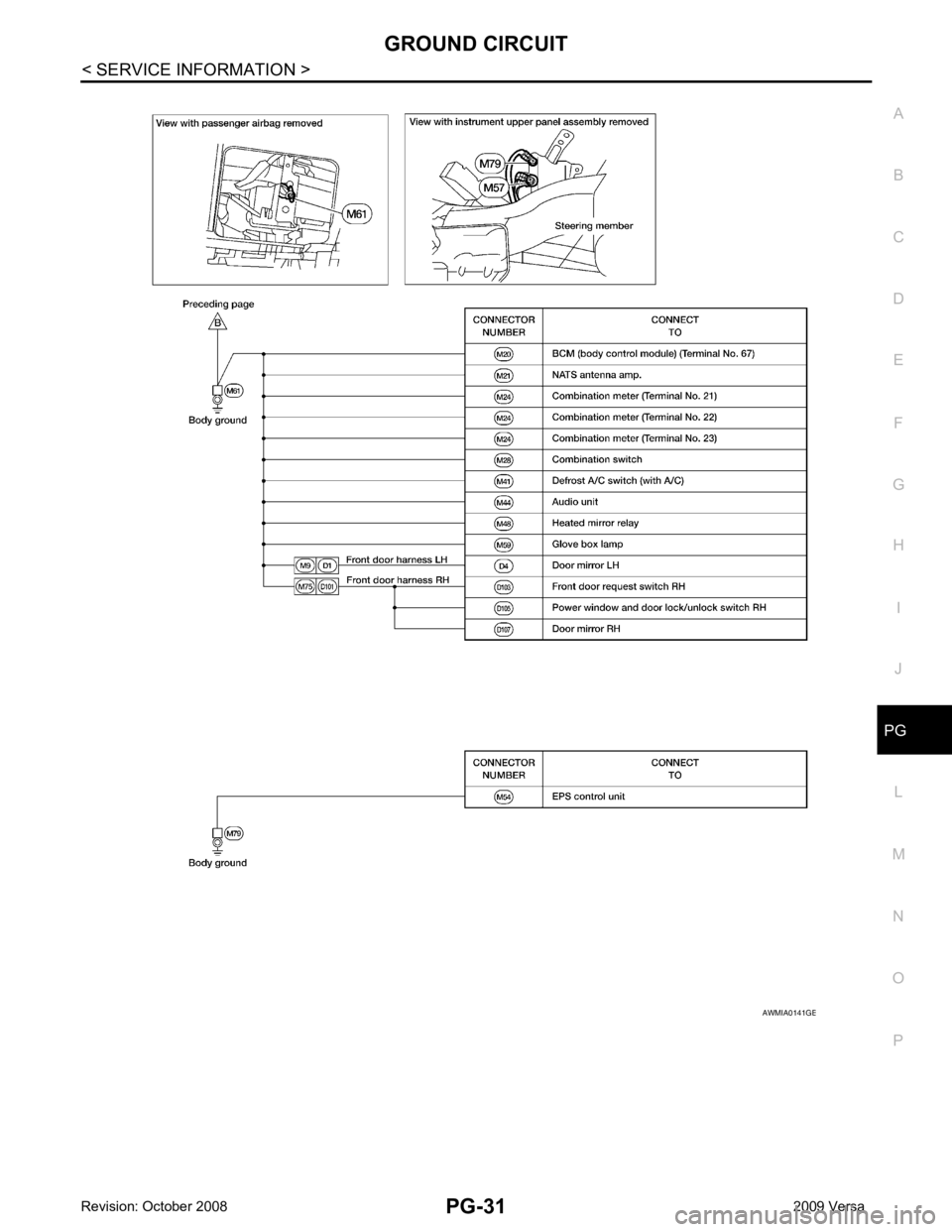 NISSAN LATIO 2009  Service Repair Manual PG
N
O P B 