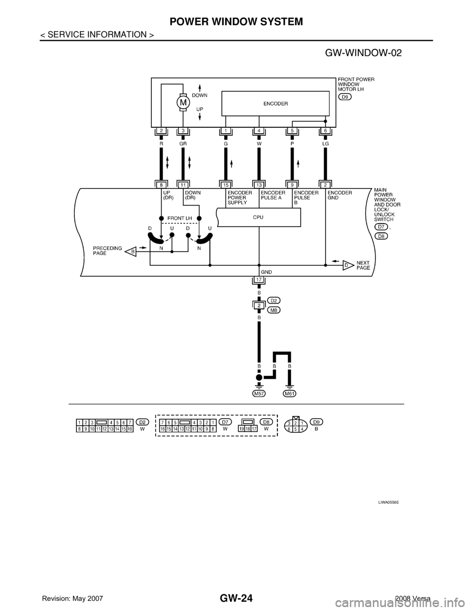 NISSAN LATIO 2008  Service Repair Manual GW-24
< SERVICE INFORMATION >
POWER WINDOW SYSTEM
LIWA0556E 
