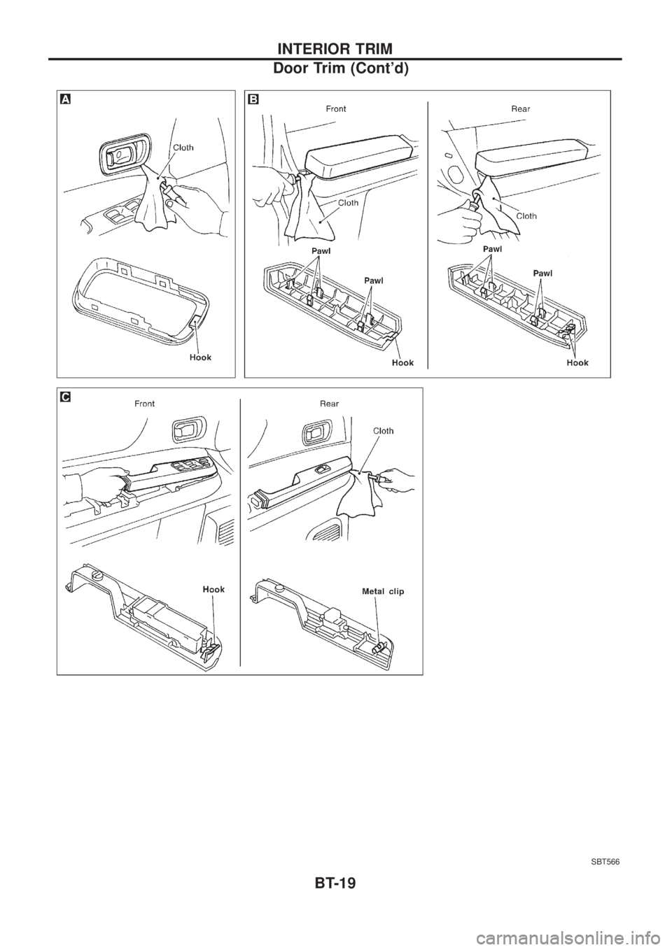 NISSAN PATROL 2006  Service Manual SBT566
INTERIOR TRIM
Door Trim (Contd)
BT-19 