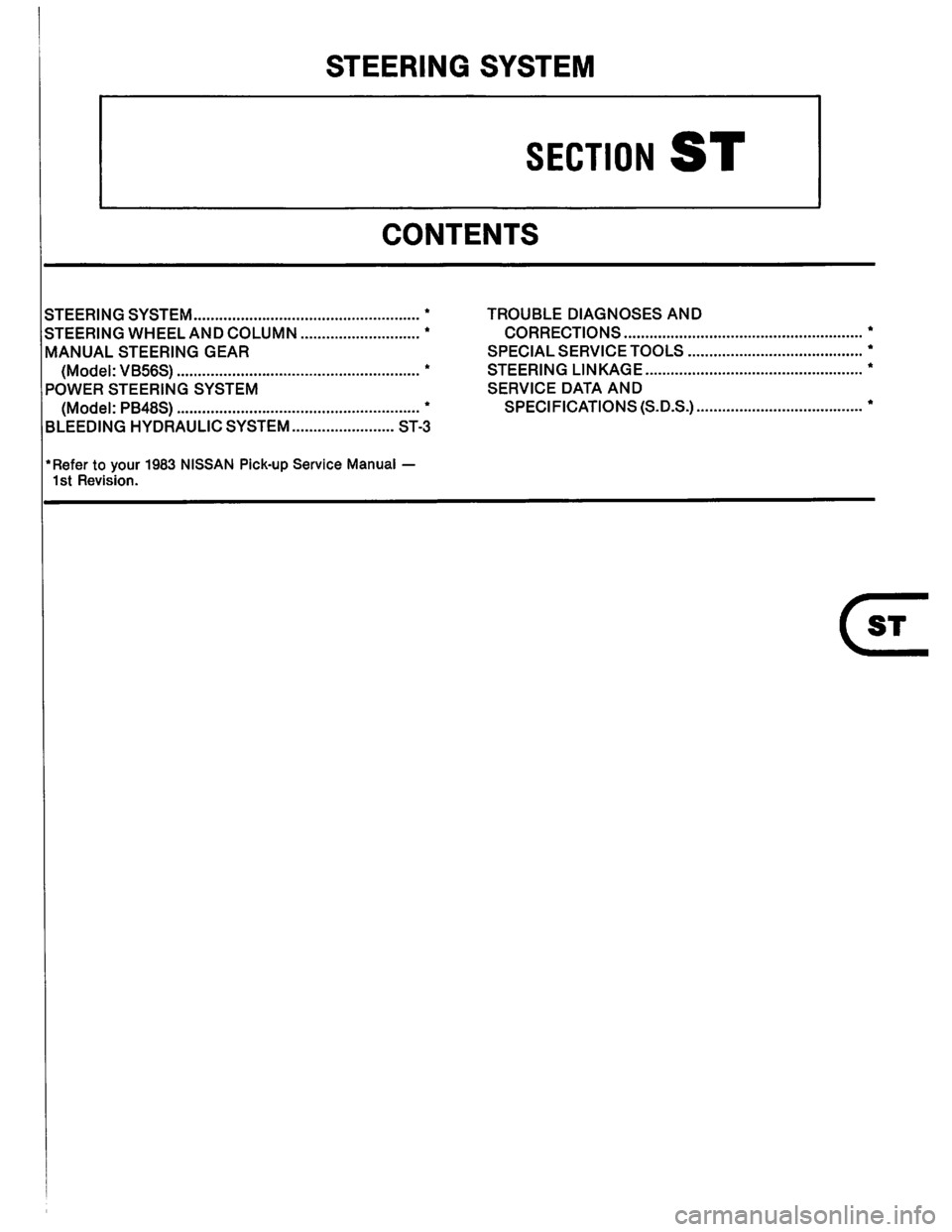 NISSAN PICK-UP 1983  Service Repair Manual Downloaded from www.Manualslib.com manuals search engine   