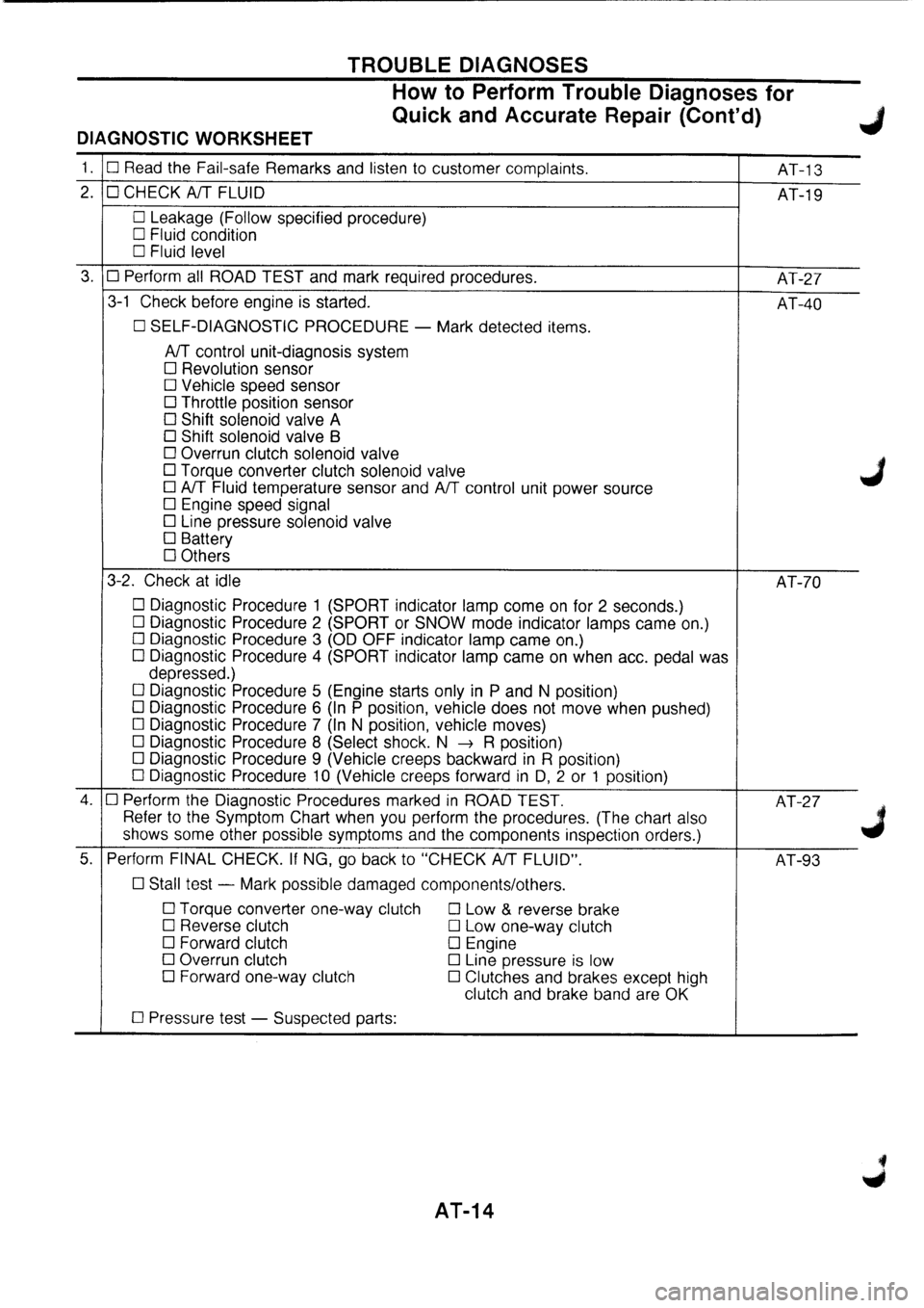NISSAN PRIMERA 1998  Service Repair Manual 