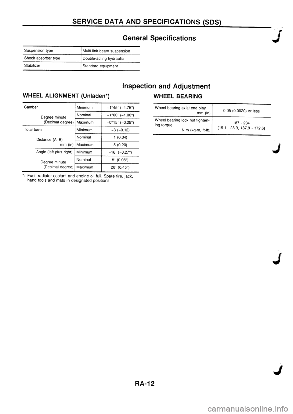 NISSAN PRIMERA 1998  Service Repair Manual 