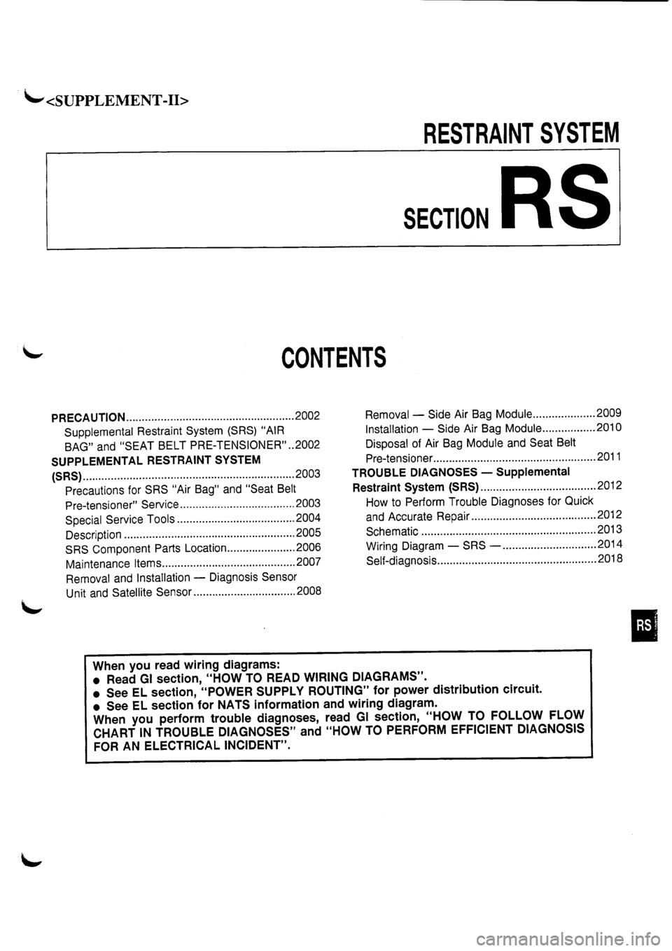 NISSAN PRIMERA 1998  Service Repair Manual 