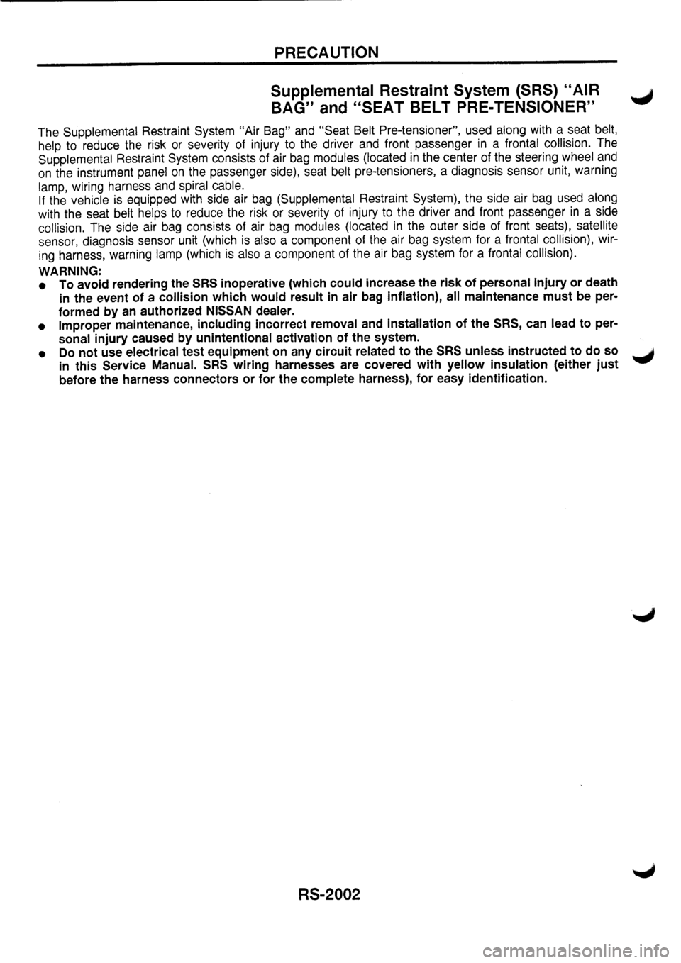 NISSAN PRIMERA 1998  Service Repair Manual 
