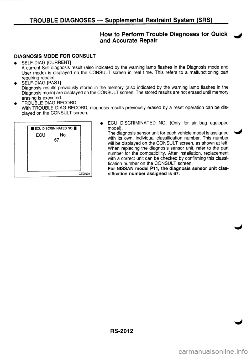 NISSAN PRIMERA 1998  Service Repair Manual 