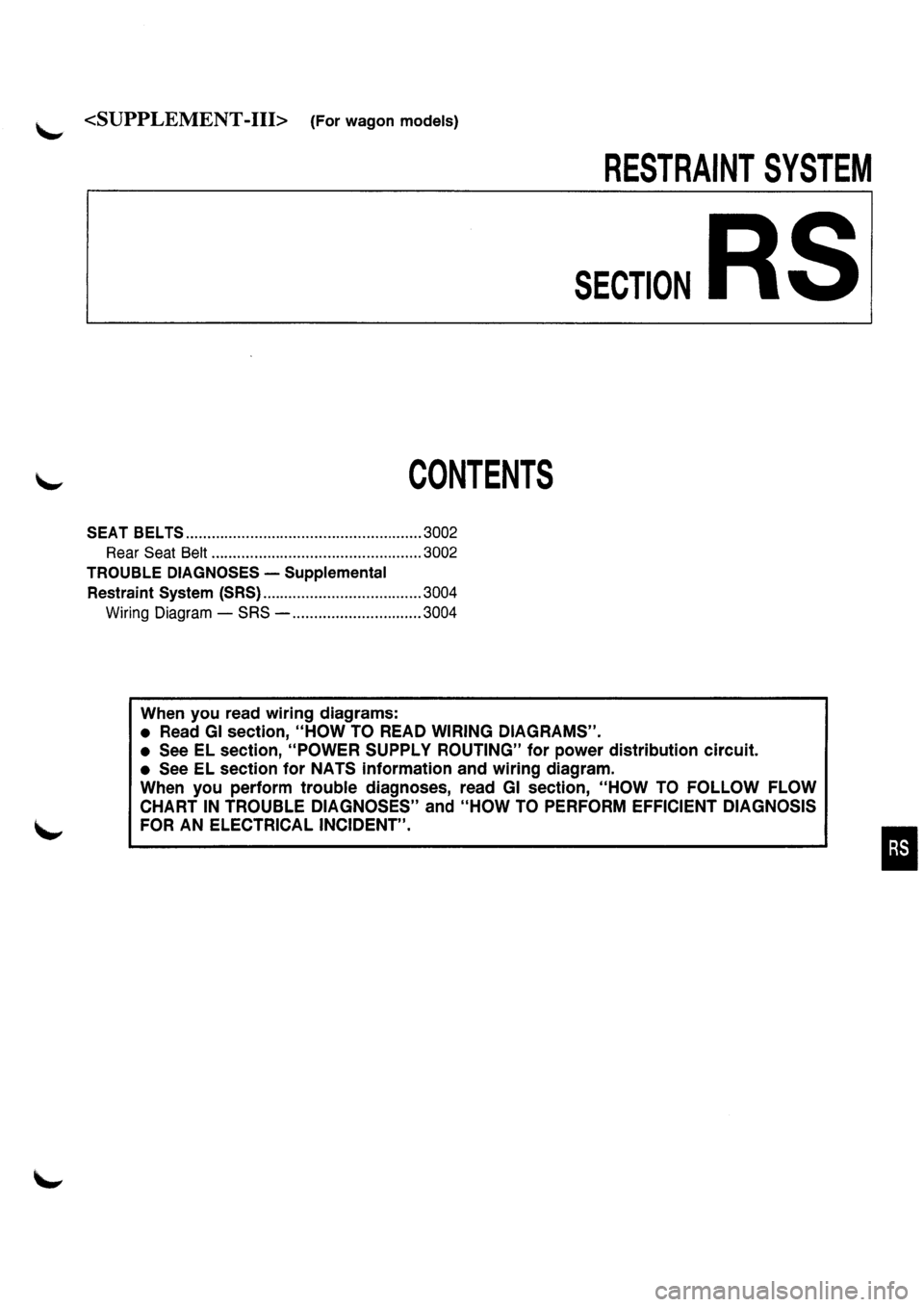 NISSAN PRIMERA 1998  Service Repair Manual 