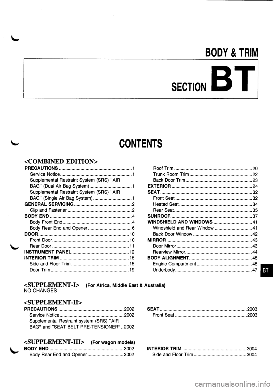NISSAN PRIMERA 1998  Service Repair Manual 