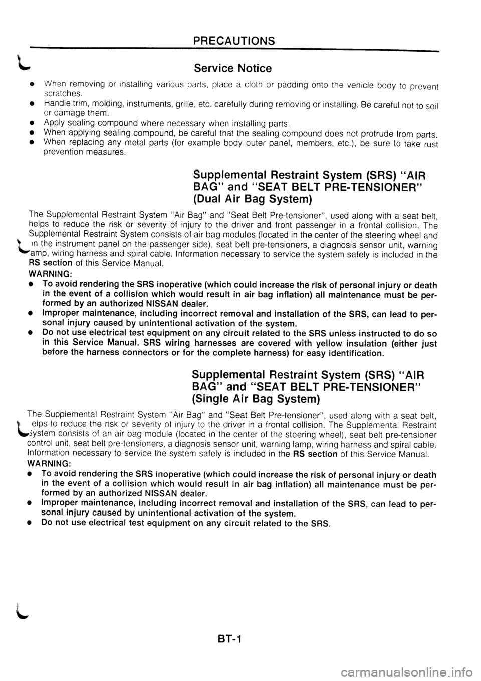 NISSAN PRIMERA 1998  Service Repair Manual 