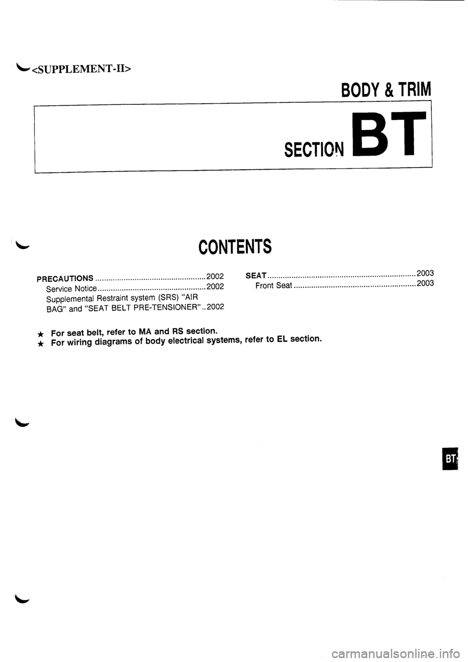 NISSAN PRIMERA 1998  Service Repair Manual 