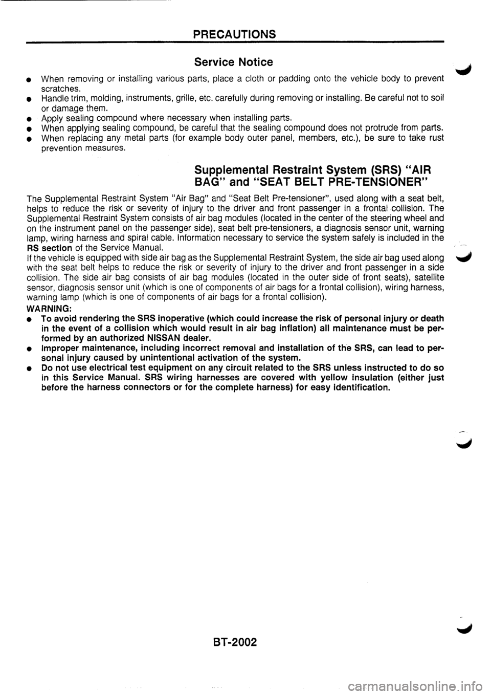 NISSAN PRIMERA 1998  Service Repair Manual 