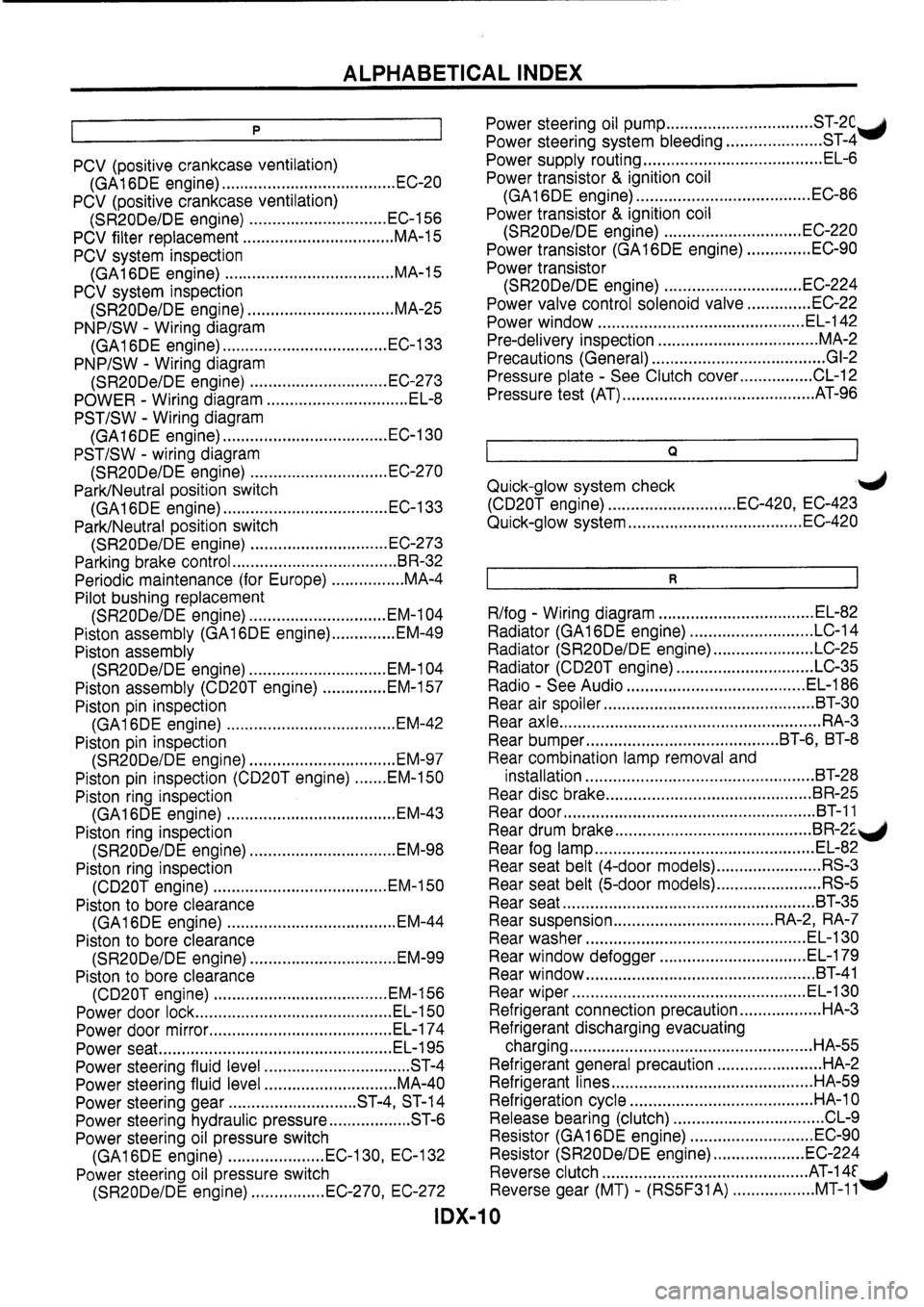 NISSAN PRIMERA 1998  Service Repair Manual 