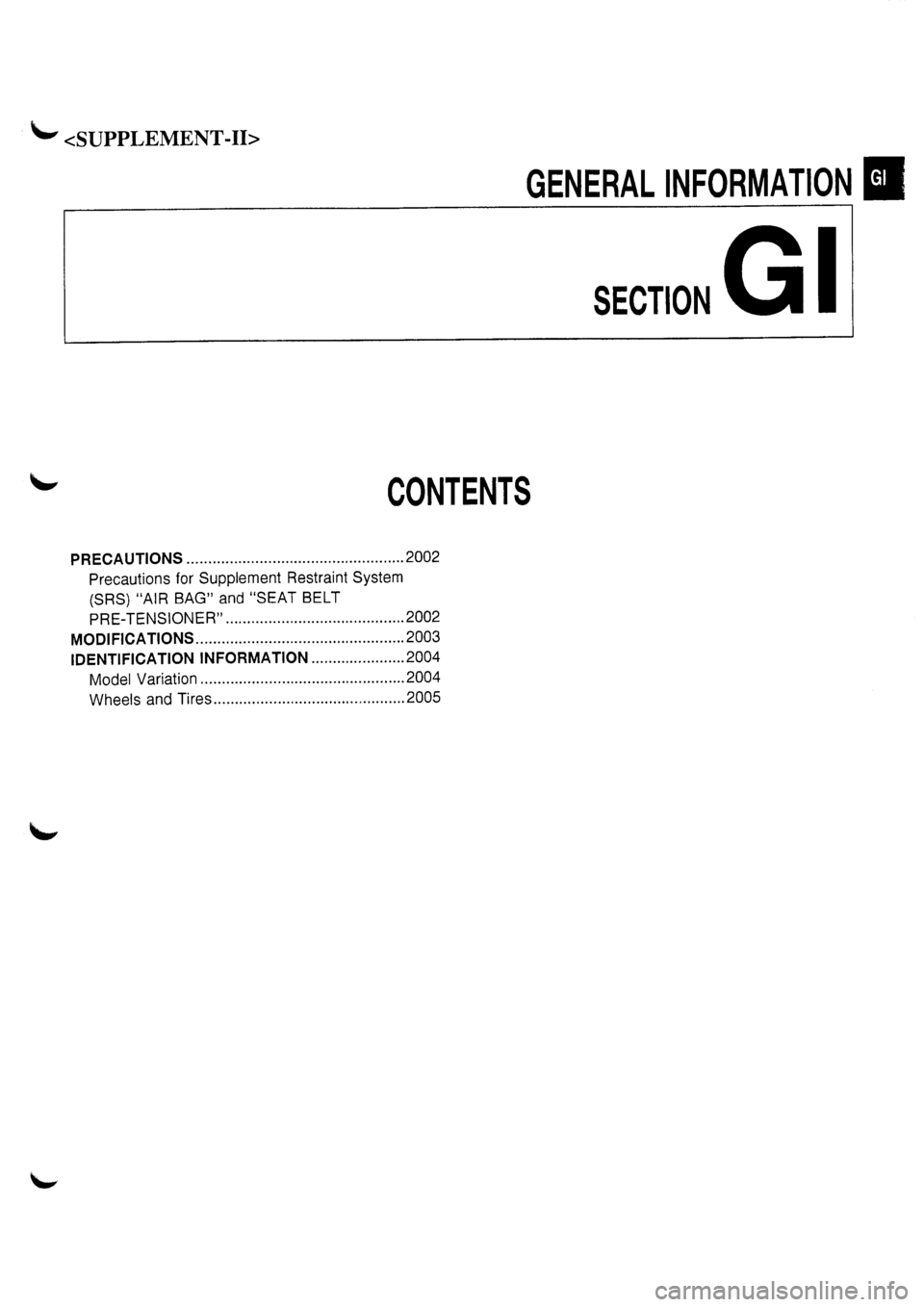 NISSAN PRIMERA 1998  Service Repair Manual 