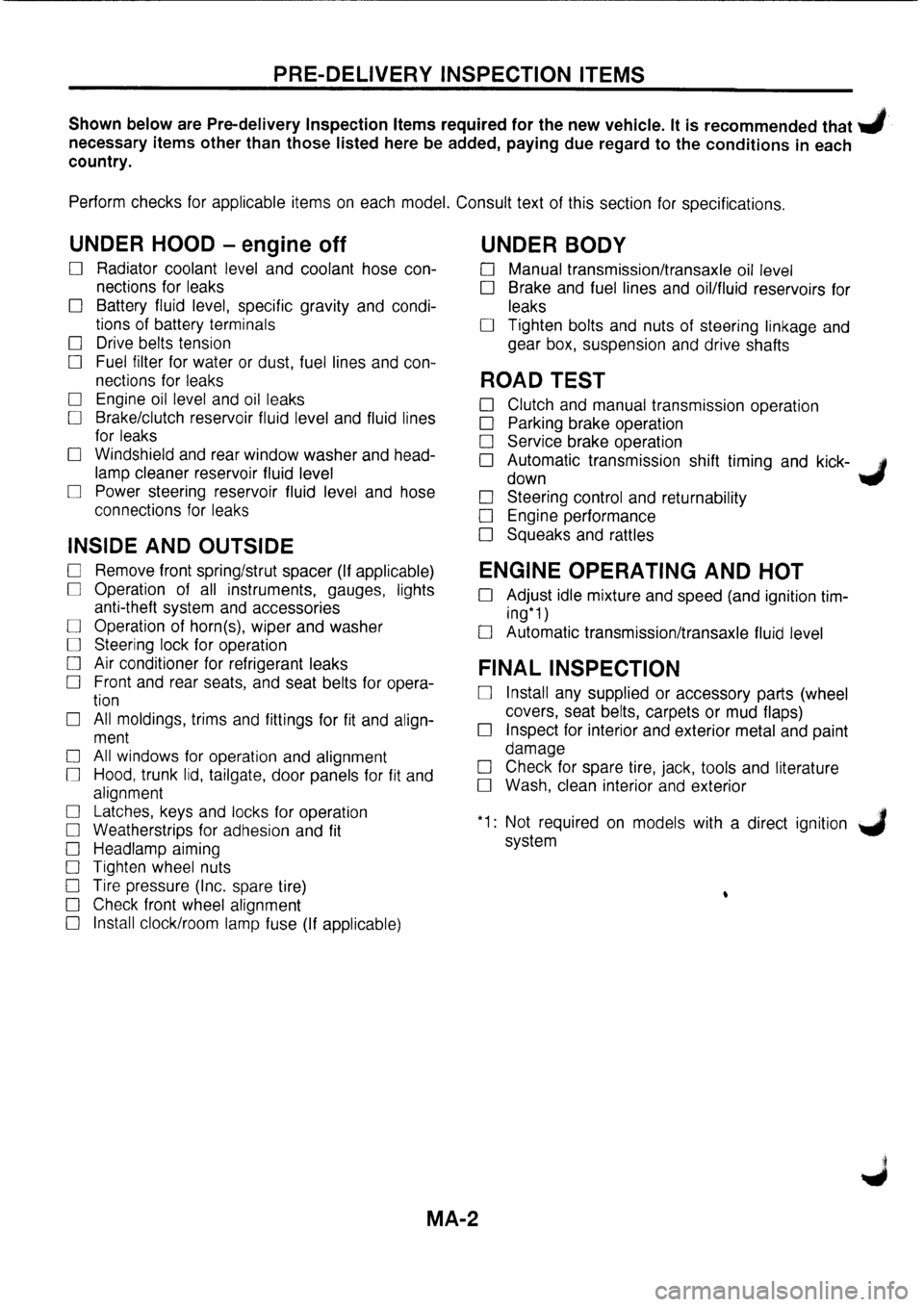 NISSAN PRIMERA 1998  Service Repair Manual 