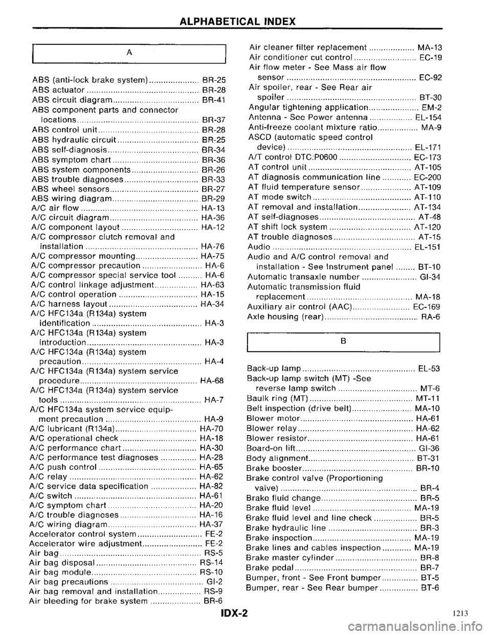 NISSAN PRIMERA 1996  Service Repair Manual 1213 