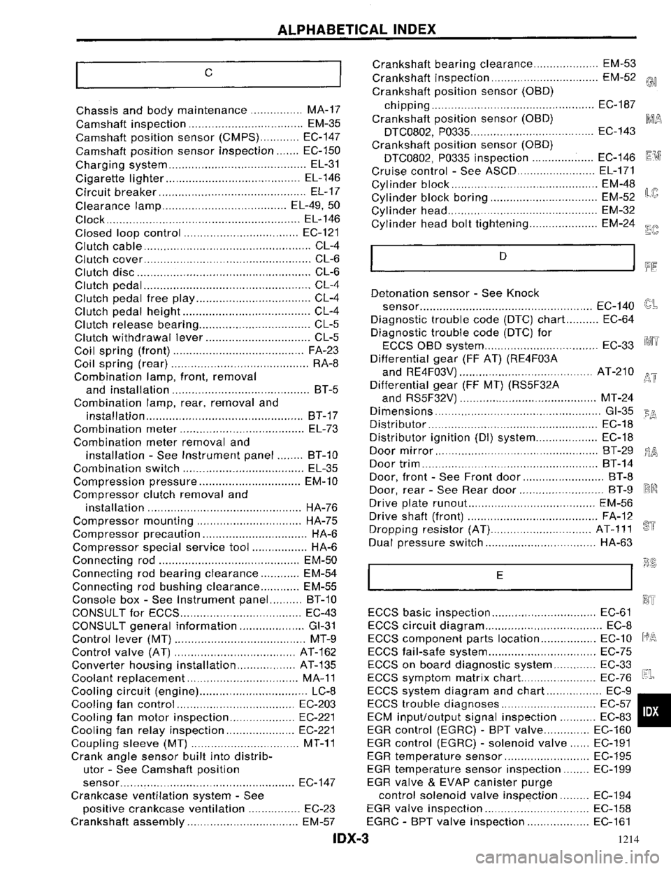 NISSAN PRIMERA 1996  Service Repair Manual 1214 