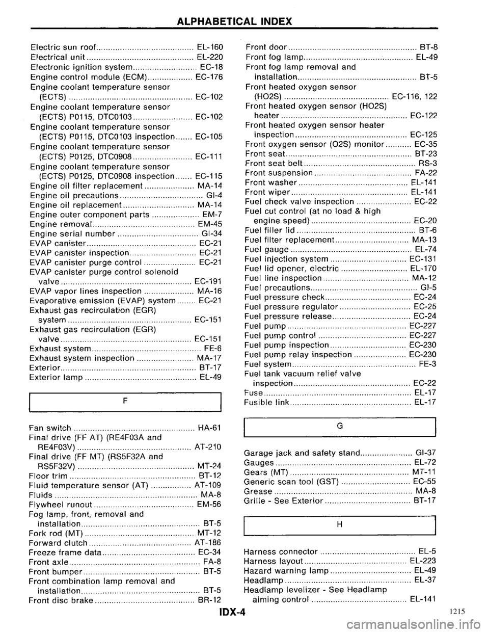 NISSAN PRIMERA 1996  Service Repair Manual 1215 