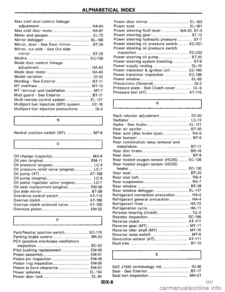 NISSAN PRIMERA 1996  Service Repair Manual 1217 