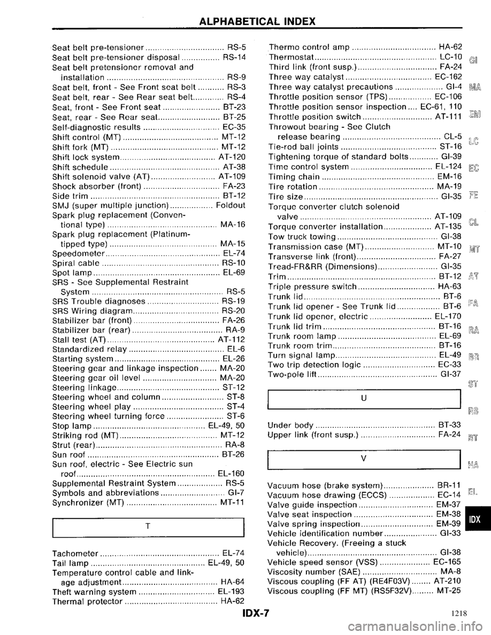 NISSAN PRIMERA 1996  Service Repair Manual 1218 