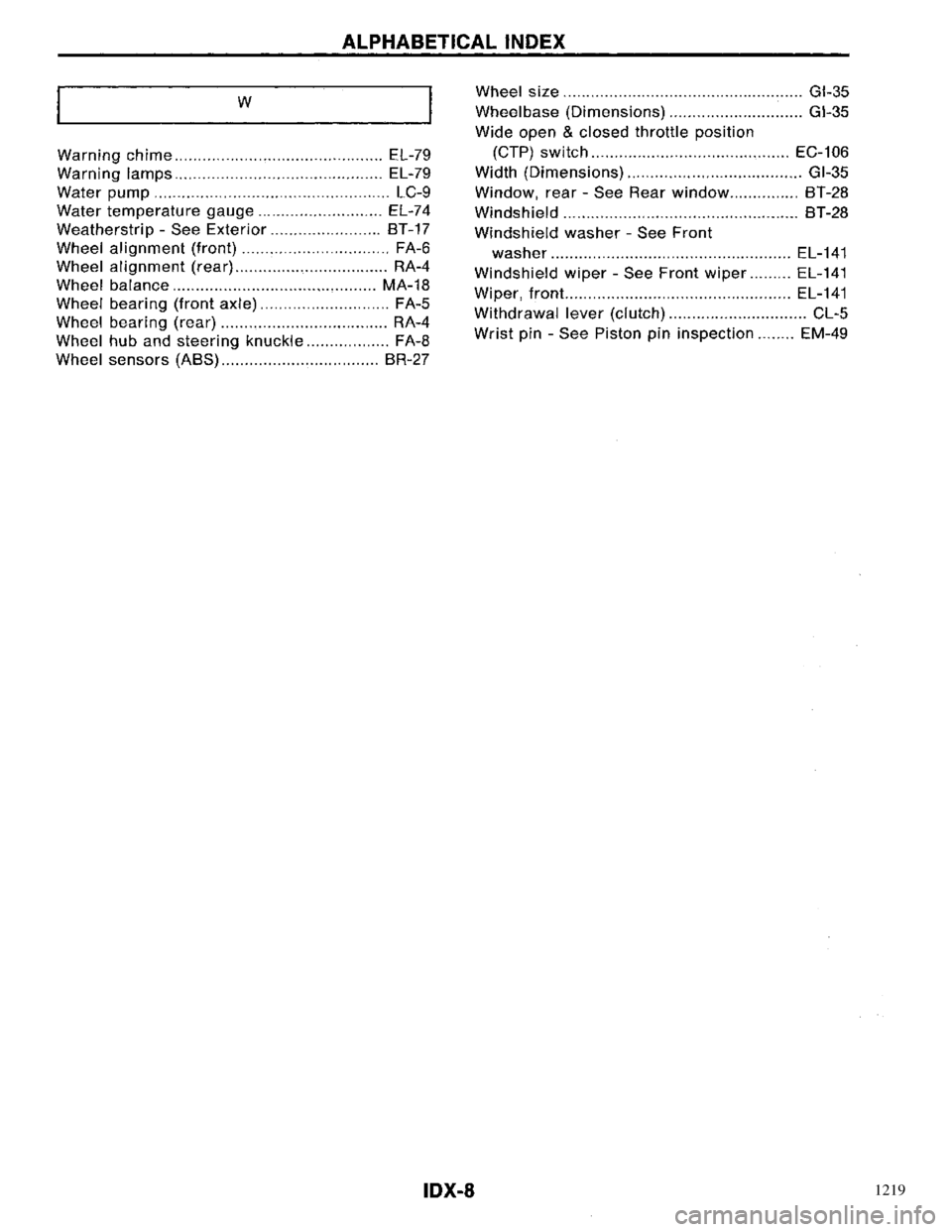 NISSAN PRIMERA 1996  Service Repair Manual 1219 