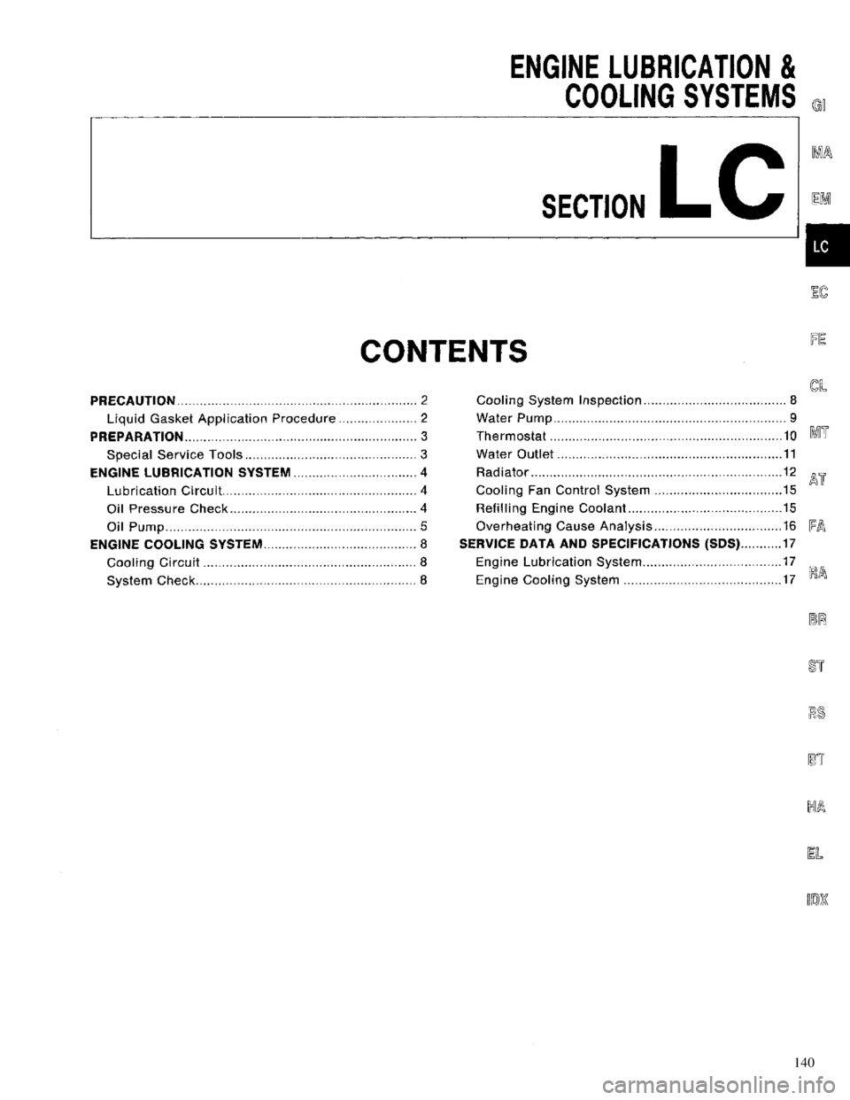 NISSAN PRIMERA 1996  Service Repair Manual 140 