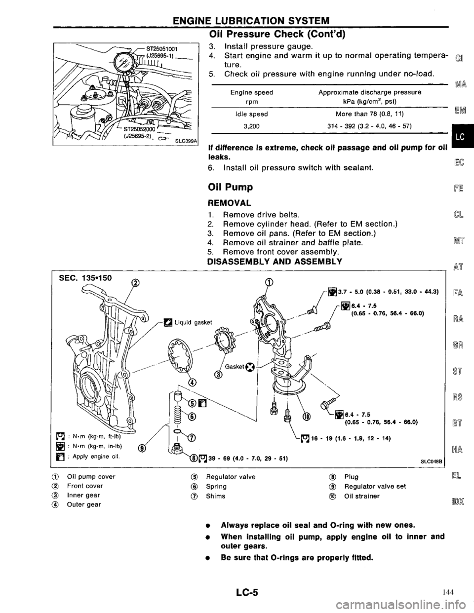 NISSAN PRIMERA 1996  Service Repair Manual 144 