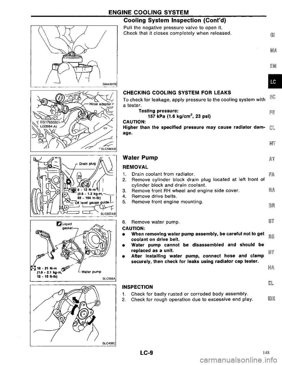 NISSAN PRIMERA 1996  Service Repair Manual 148 