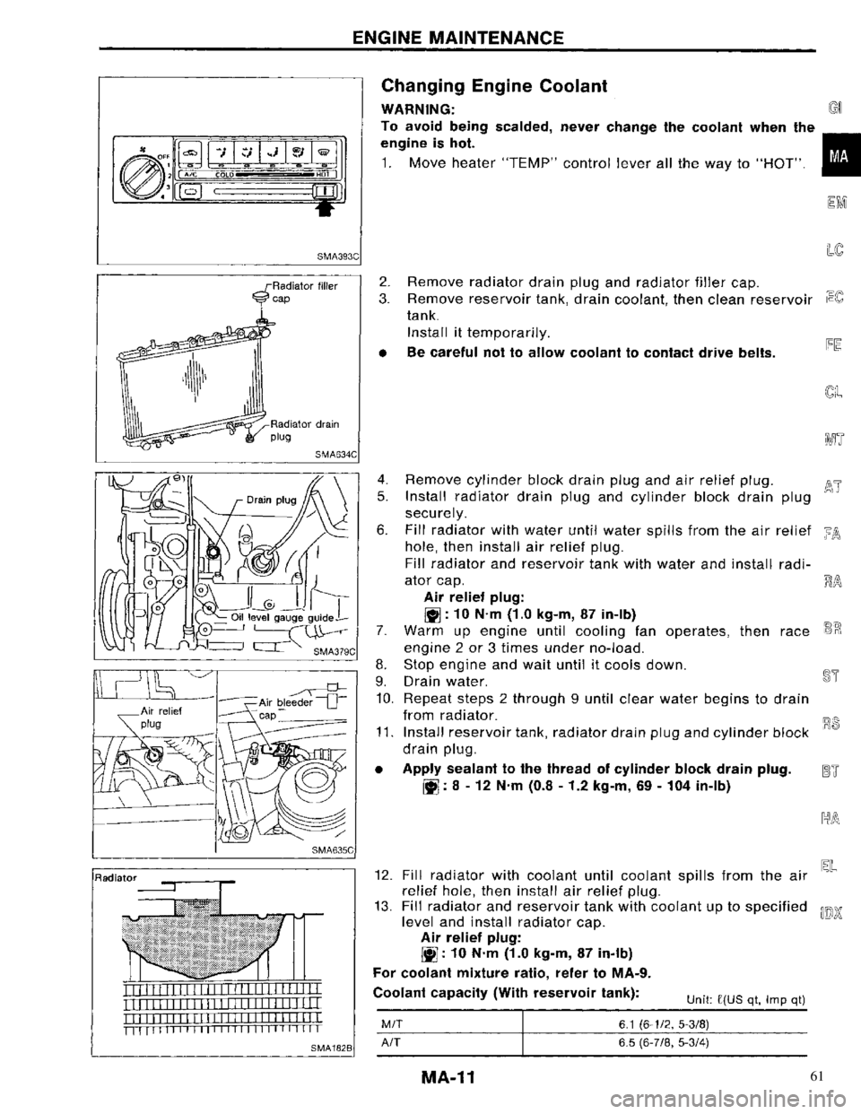 NISSAN PRIMERA 1996  Service Repair Manual 61 