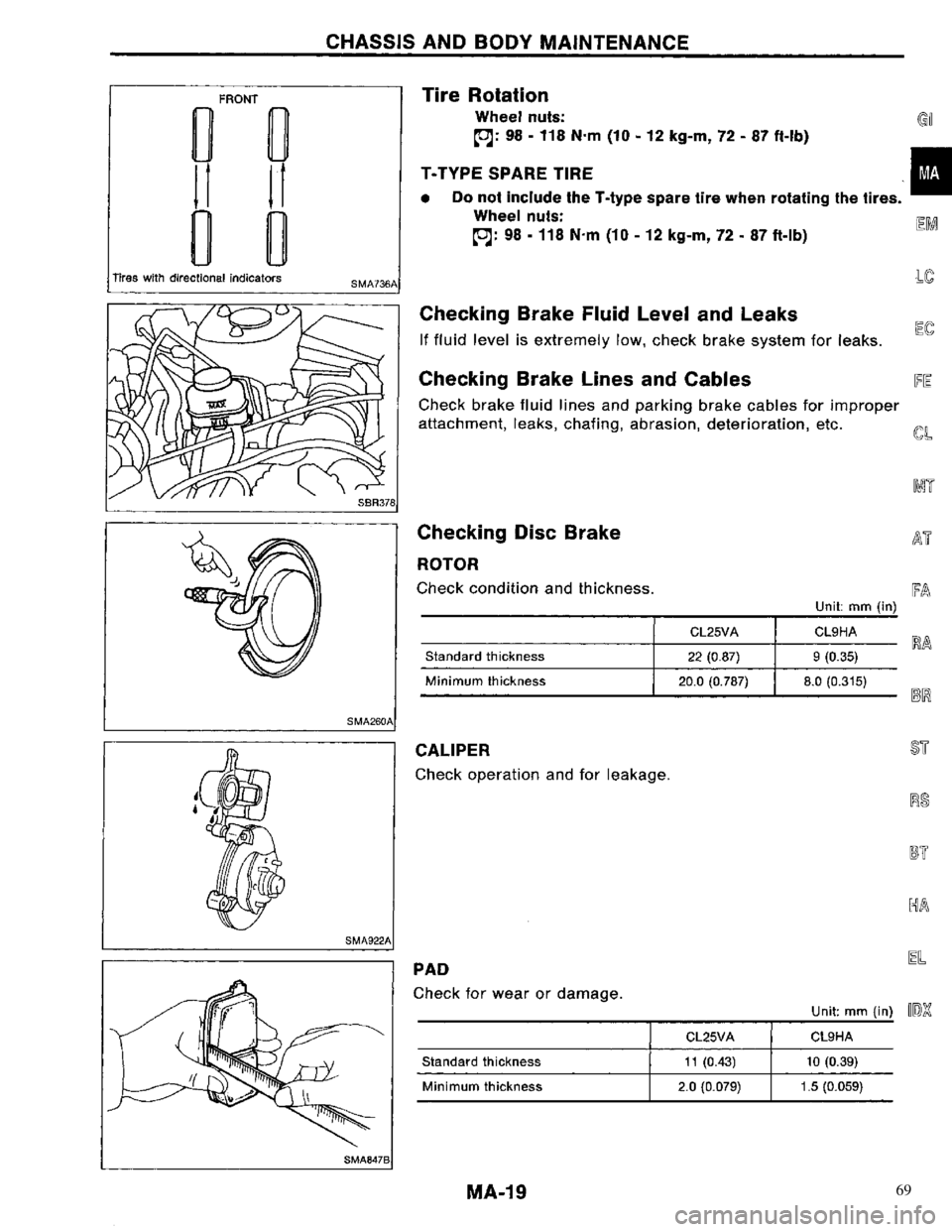 NISSAN PRIMERA 1996  Service Repair Manual 69 