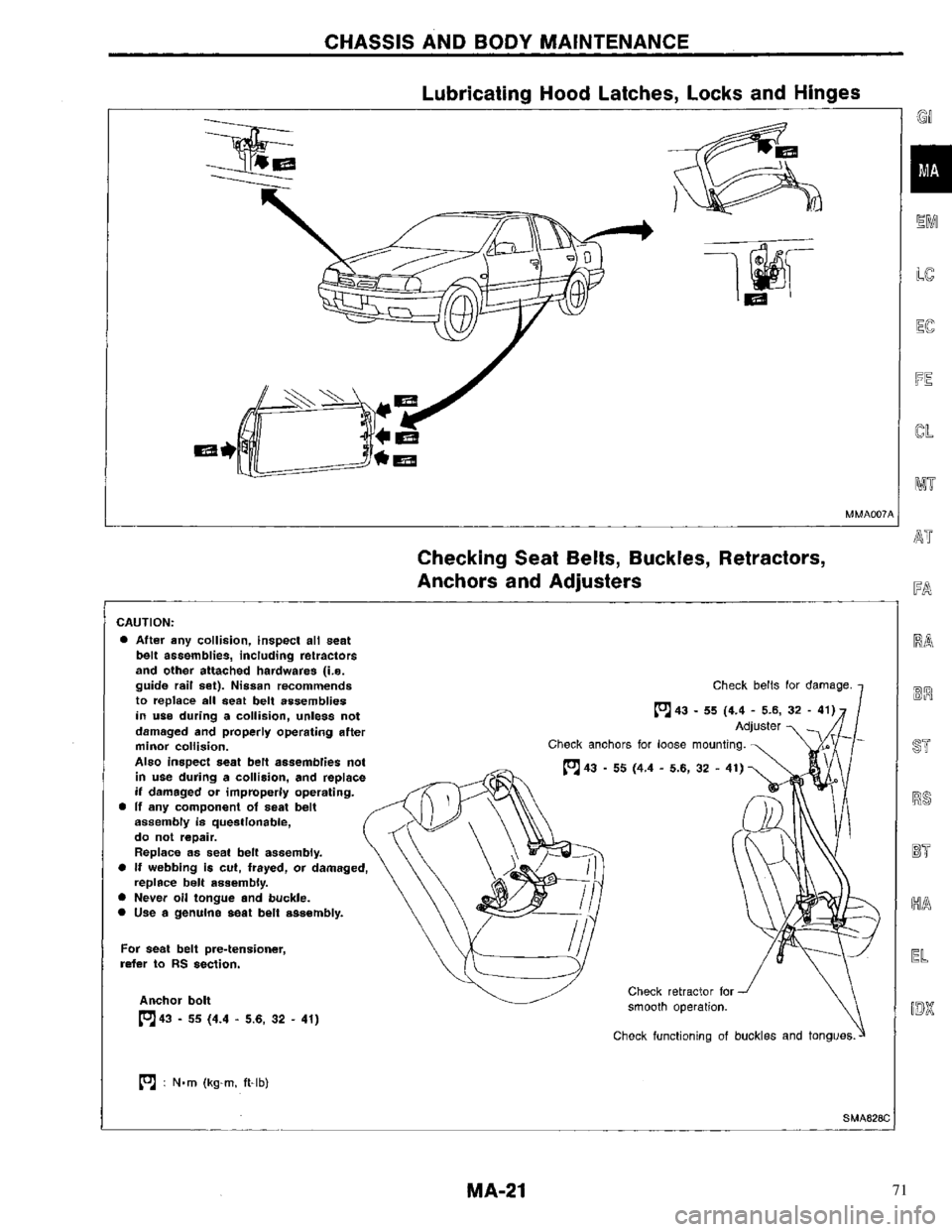 NISSAN PRIMERA 1996  Service Repair Manual 71 