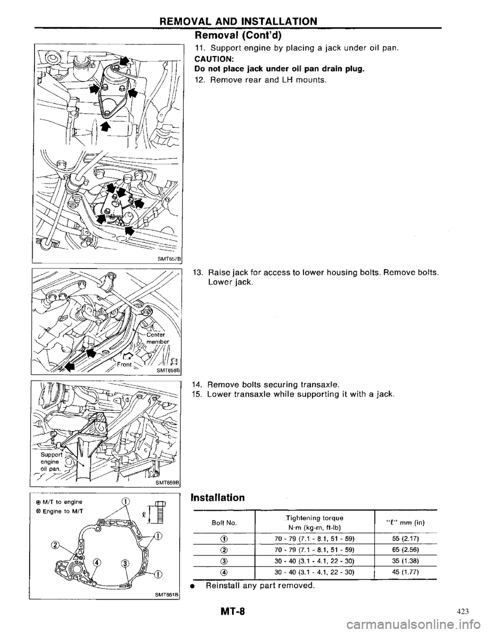NISSAN PRIMERA 1996  Service Repair Manual 423 