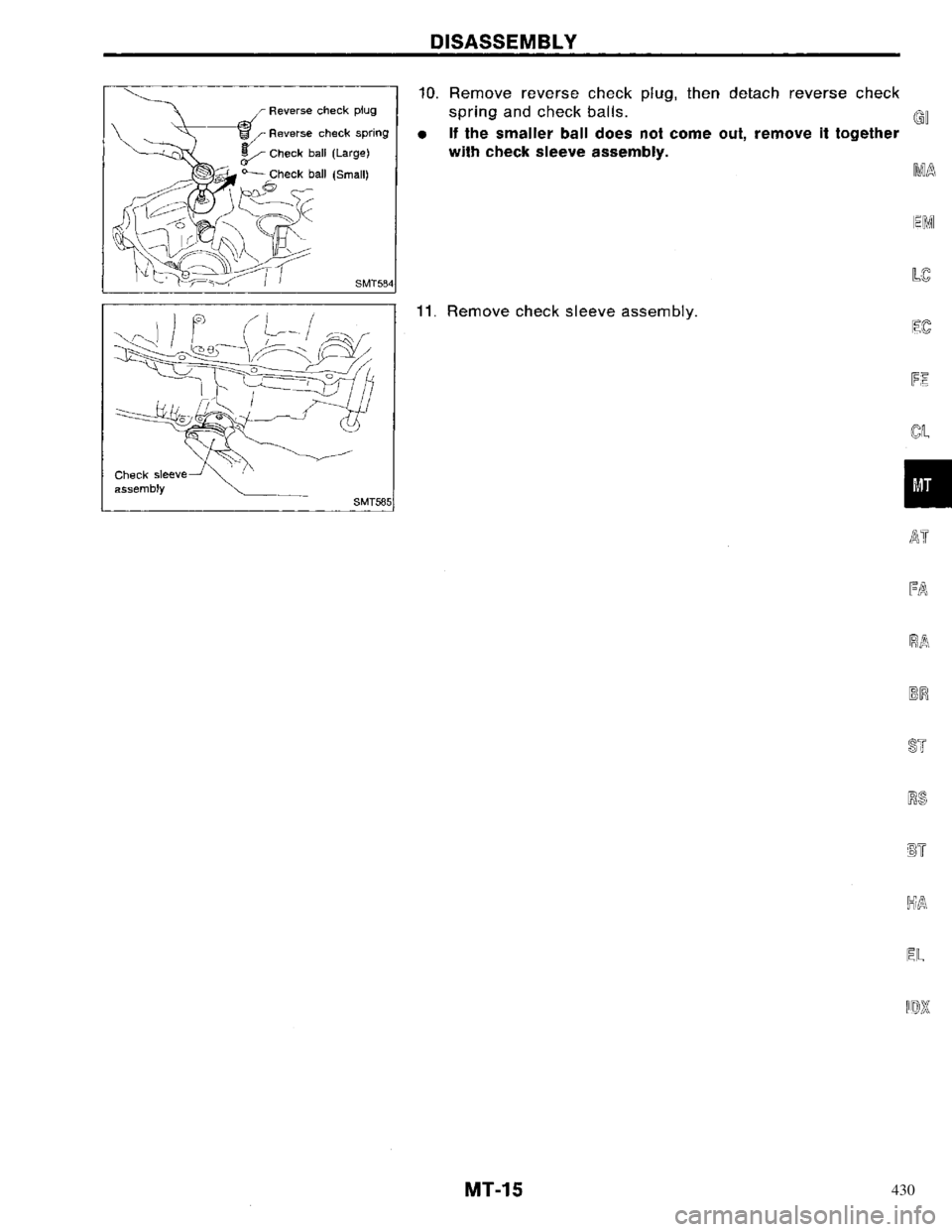 NISSAN PRIMERA 1996  Service Repair Manual 430 