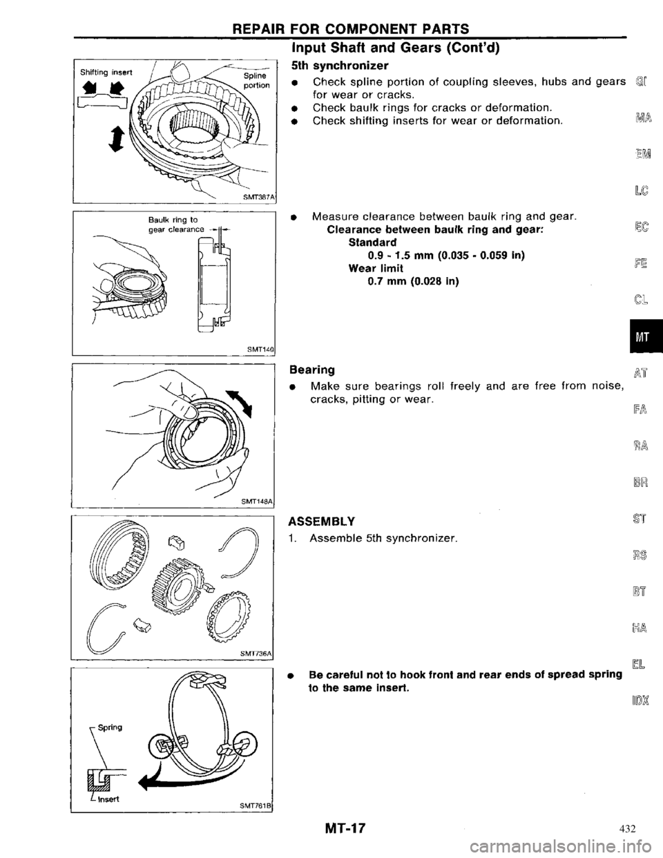 NISSAN PRIMERA 1996  Service Repair Manual 432 