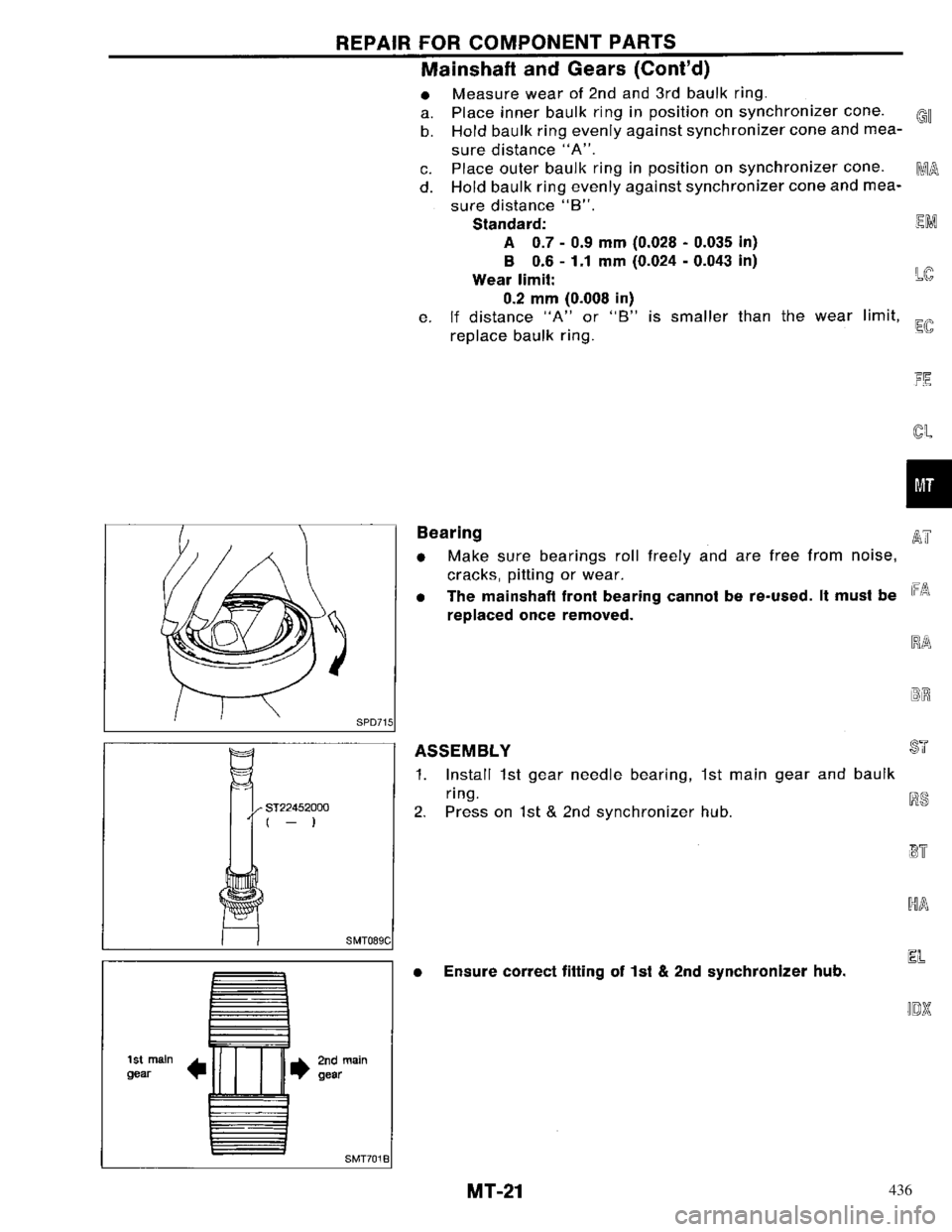 NISSAN PRIMERA 1996  Service Repair Manual 436 