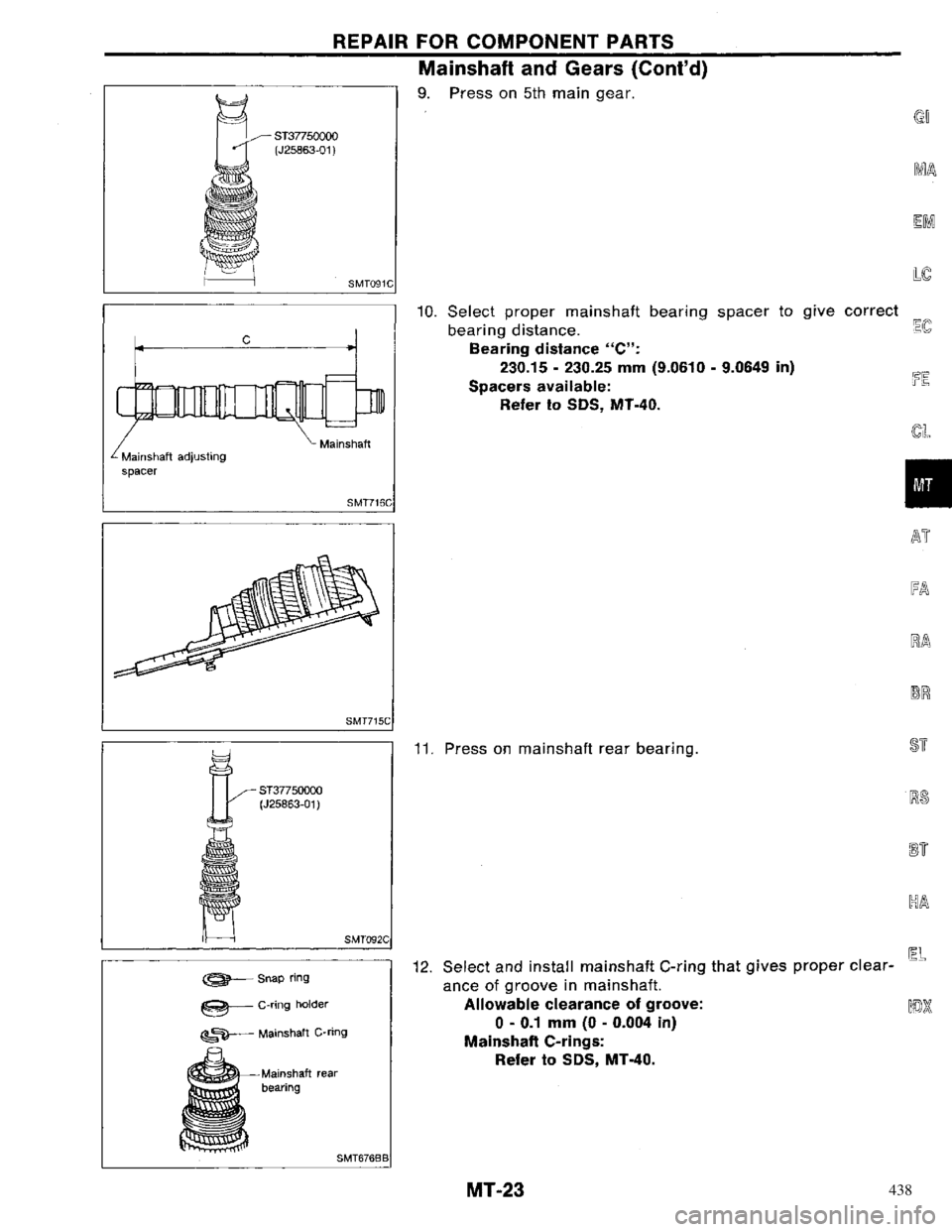 NISSAN PRIMERA 1996  Service Repair Manual 438 