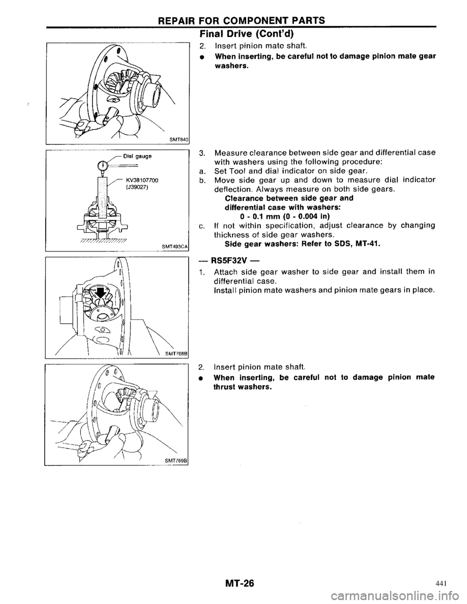 NISSAN PRIMERA 1996  Service Repair Manual 441 