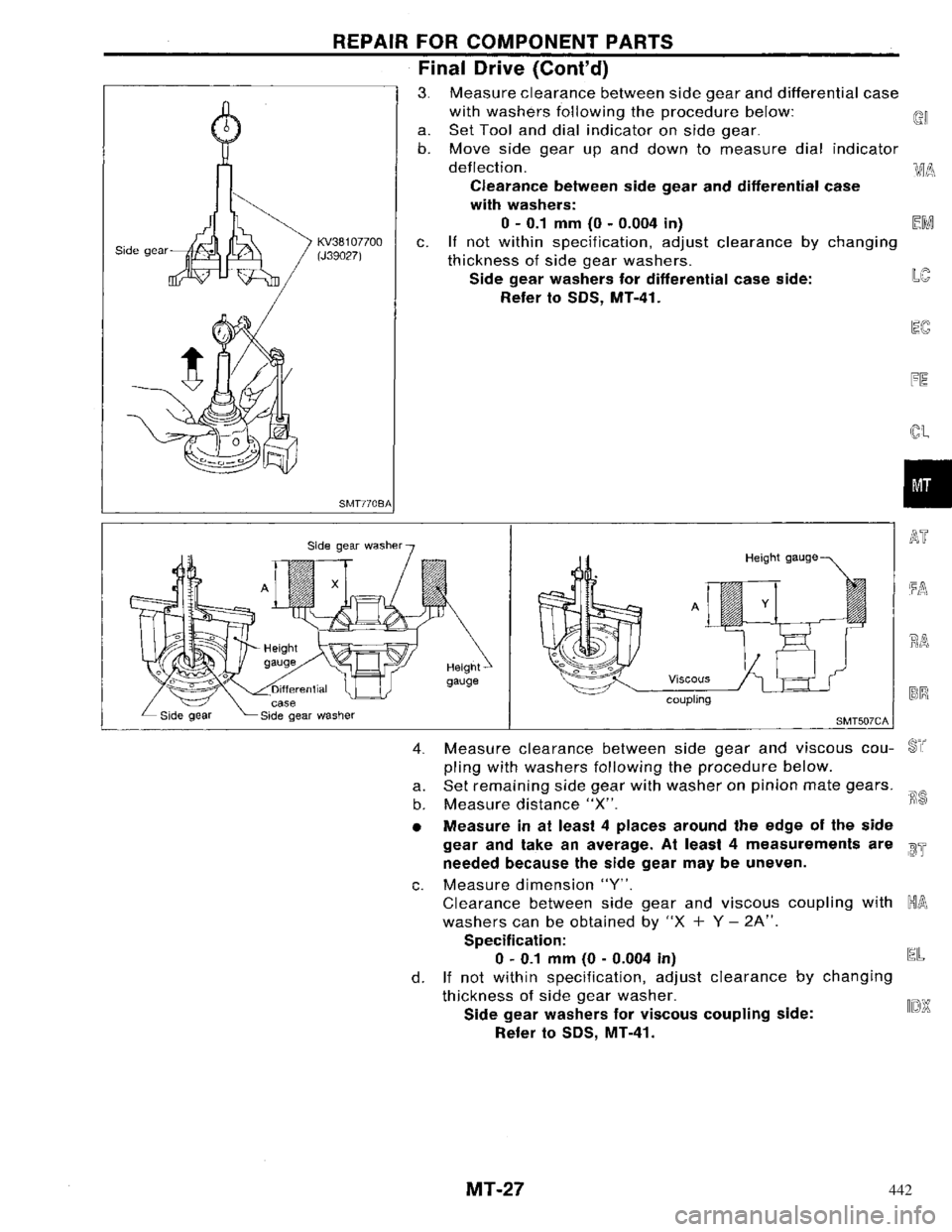 NISSAN PRIMERA 1996  Service Repair Manual 442 