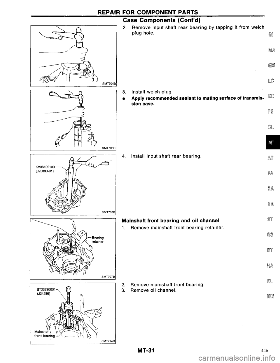 NISSAN PRIMERA 1996  Service Repair Manual 446 