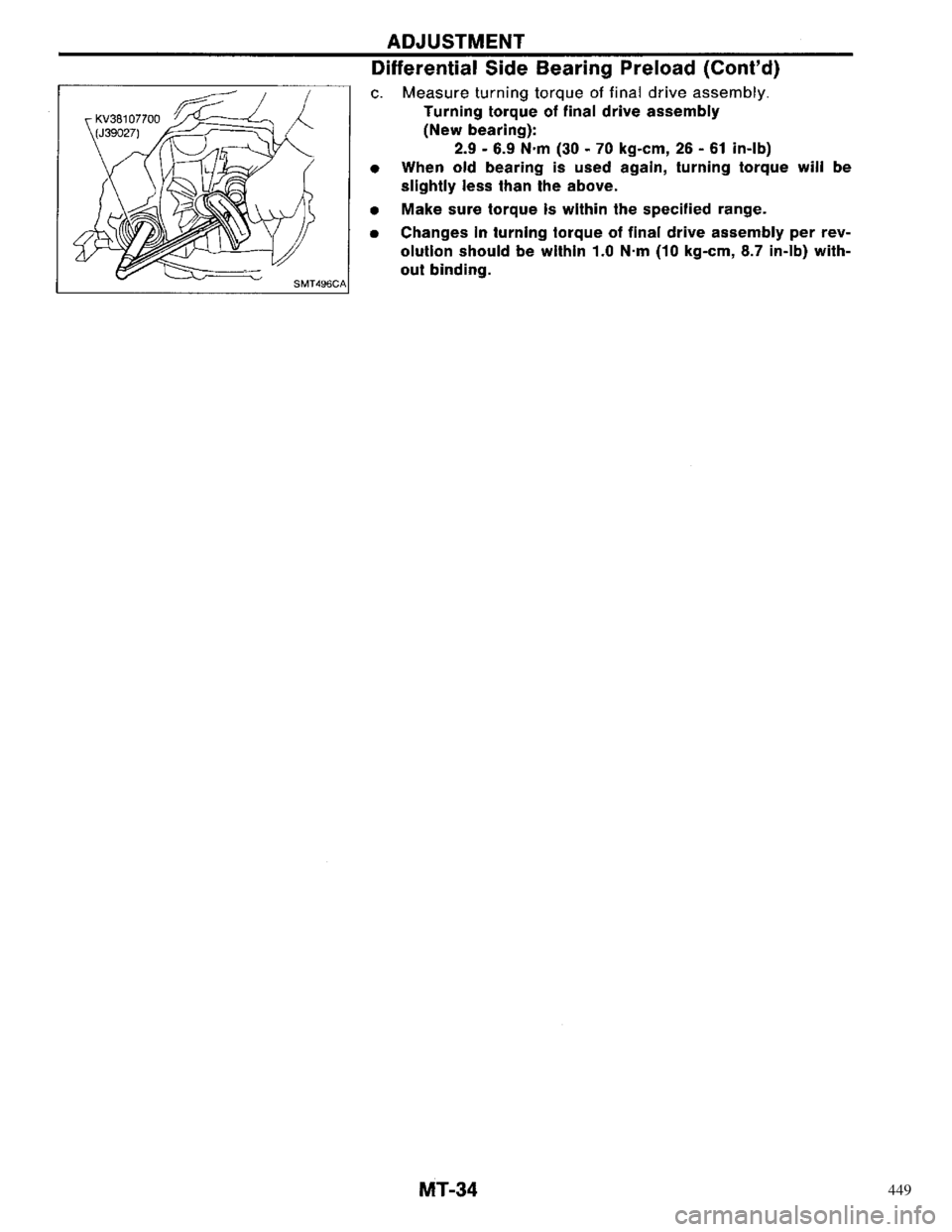 NISSAN PRIMERA 1996  Service Repair Manual 449 