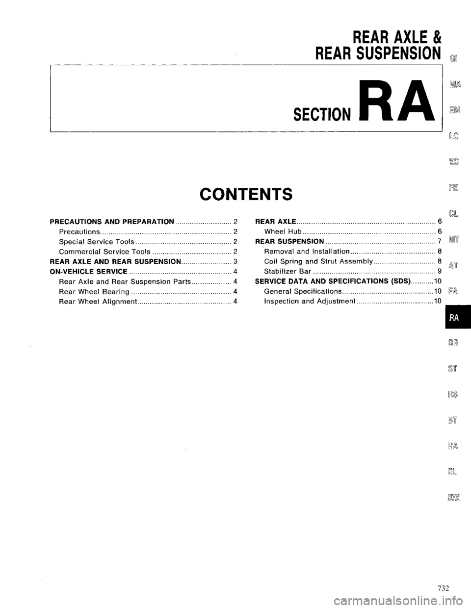 NISSAN PRIMERA 1996  Service Repair Manual 732 