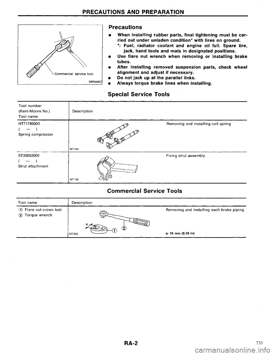 NISSAN PRIMERA 1996  Service Repair Manual 733 