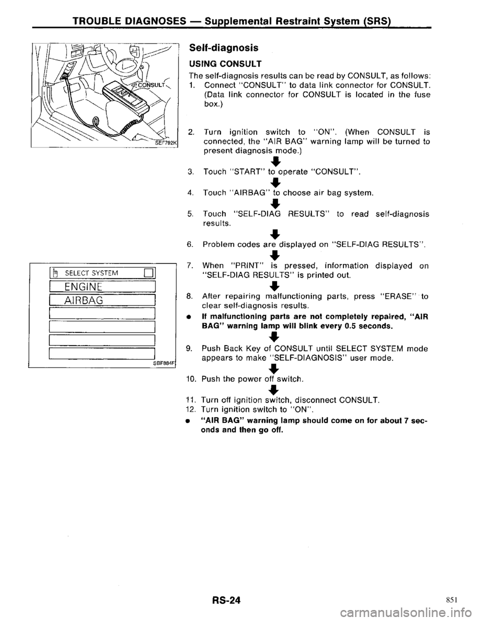 NISSAN PRIMERA 1996  Service Repair Manual 851 
