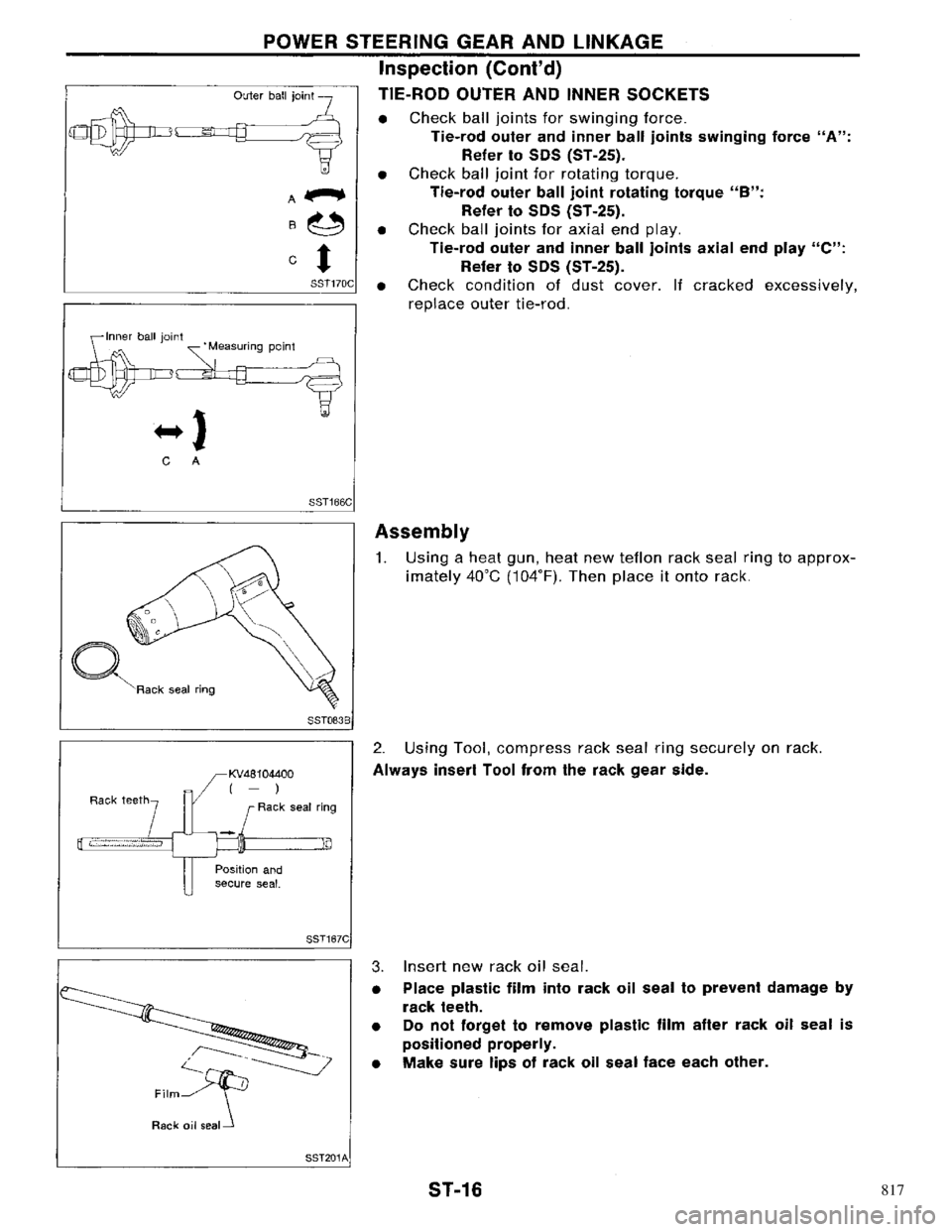 NISSAN PRIMERA 1996  Service Repair Manual 817 
