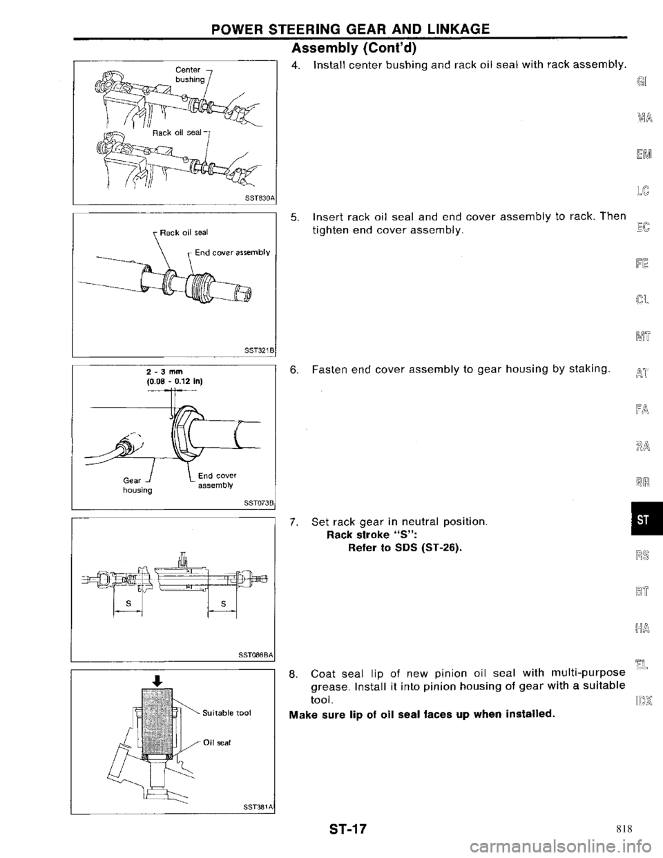 NISSAN PRIMERA 1996  Service Repair Manual 818 