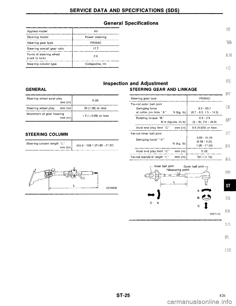 NISSAN PRIMERA 1996  Service Repair Manual 826 