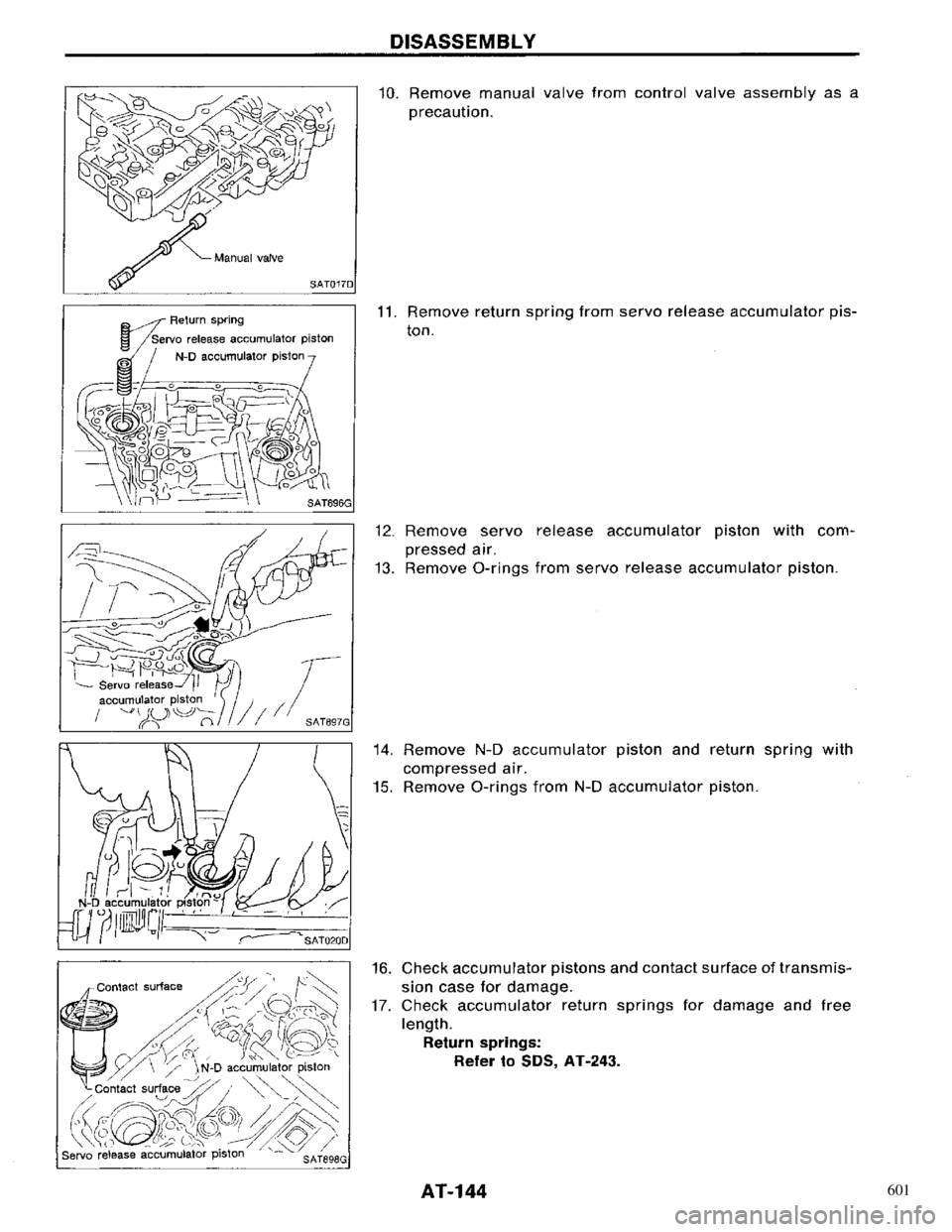 NISSAN PRIMERA 1996  Service Repair Manual 601 