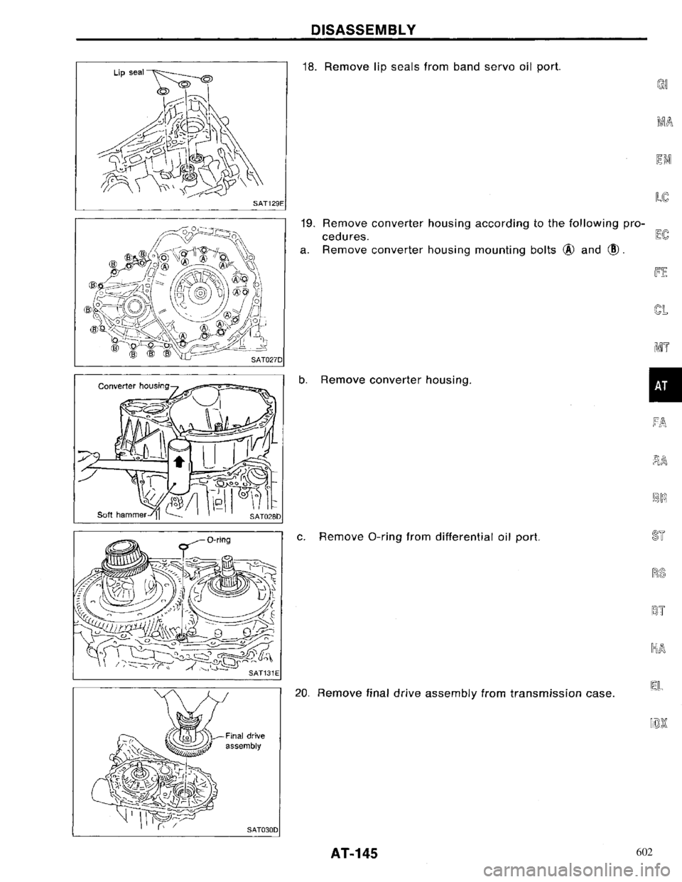 NISSAN PRIMERA 1996  Service Repair Manual 602 