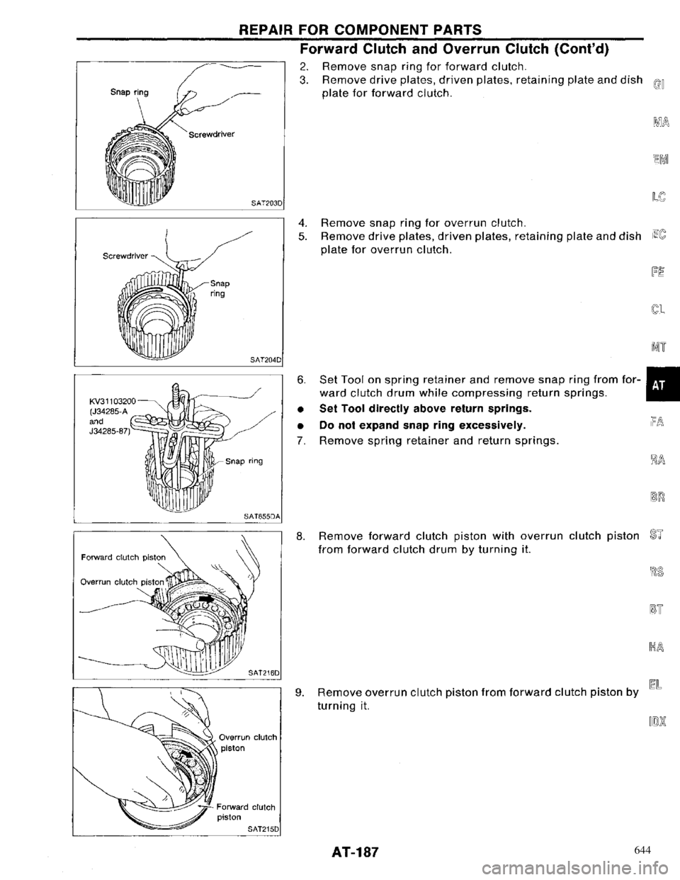 NISSAN PRIMERA 1996  Service Repair Manual 644 