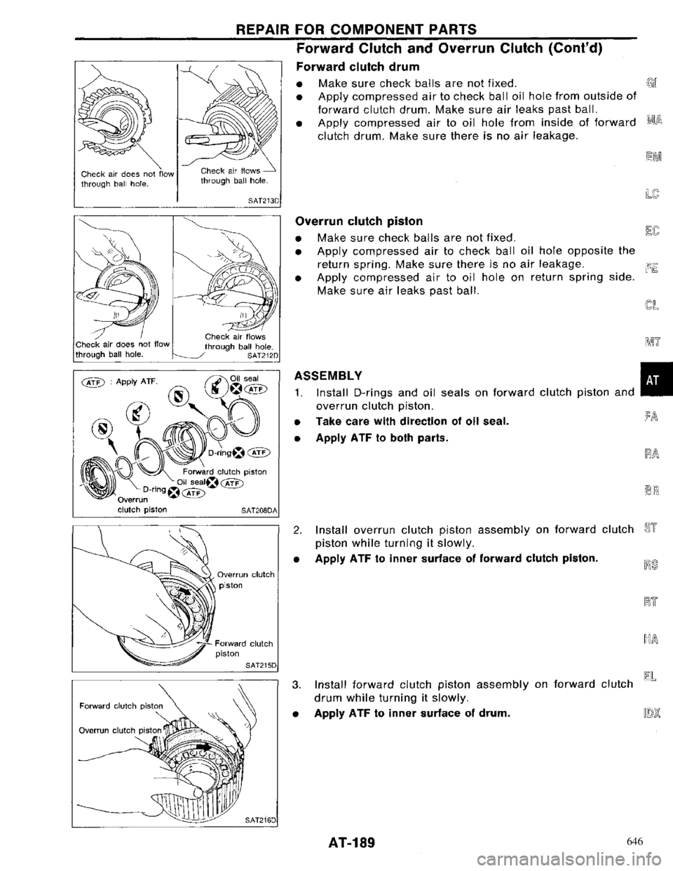 NISSAN PRIMERA 1996  Service Repair Manual 646 
