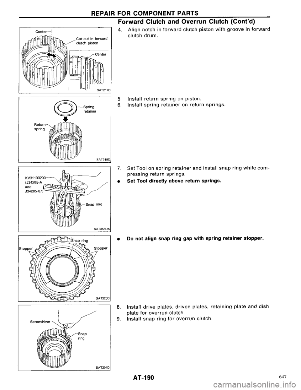 NISSAN PRIMERA 1996  Service Repair Manual 647 